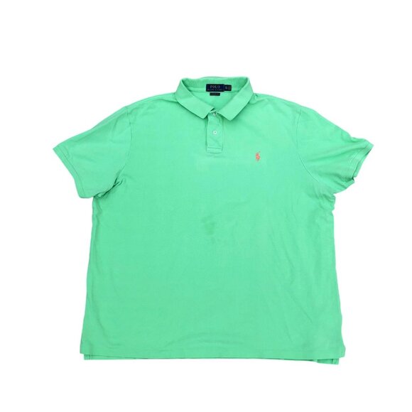 VTG POLO RALPH LAUREN Classic Fit Polo Shirt 2XL Men's Green Short Sleeve Collar - Picture 1 of 8